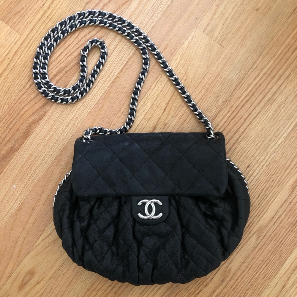 Chanel Medium Chain Around Crossbody Flap Bag SHW